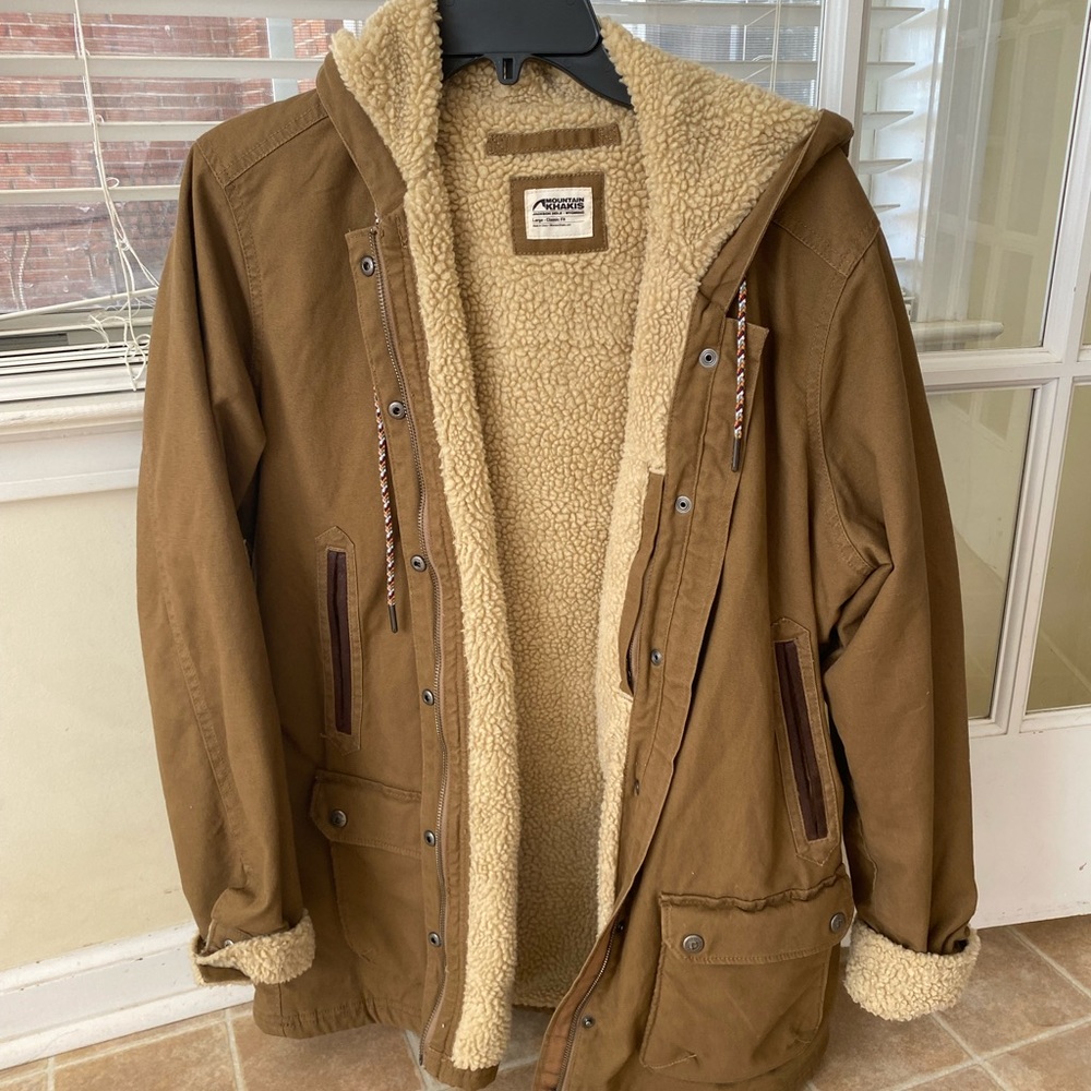 Mountain khaki lined jacket